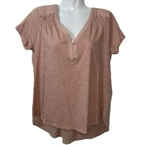 Everleigh  Womens Top S‎ Mauve Peach Mixed Media Soft Girl Dollette Romantic